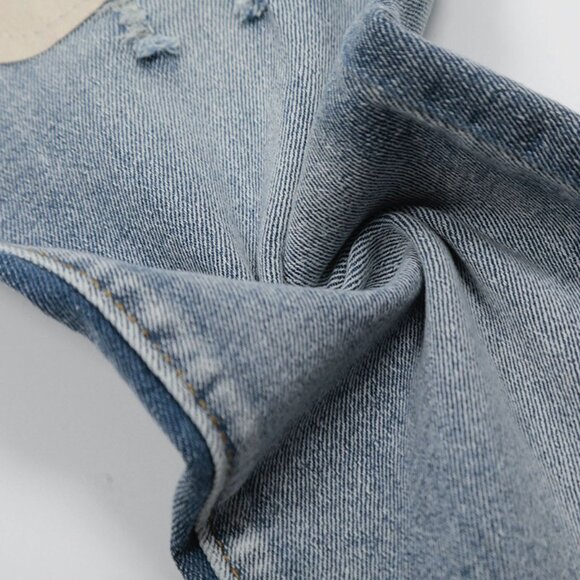 Amiri Blue Letter Full Print Patch Ripped Jeans - Picture 5 of 14